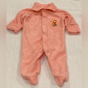 Vintage Newborn Walt Disney Winnie The Pooh Pink One Piece Sears Roebuck and Co.
